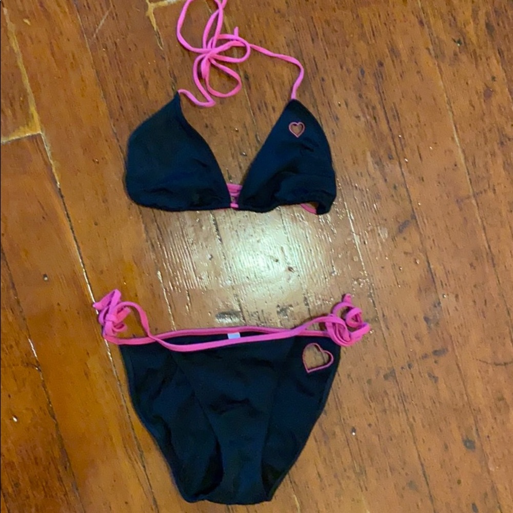 Black Victoria’s Secret string bikini.
